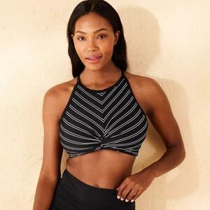 NWT Shade & Shore High Neck Twist Front Bikini Top